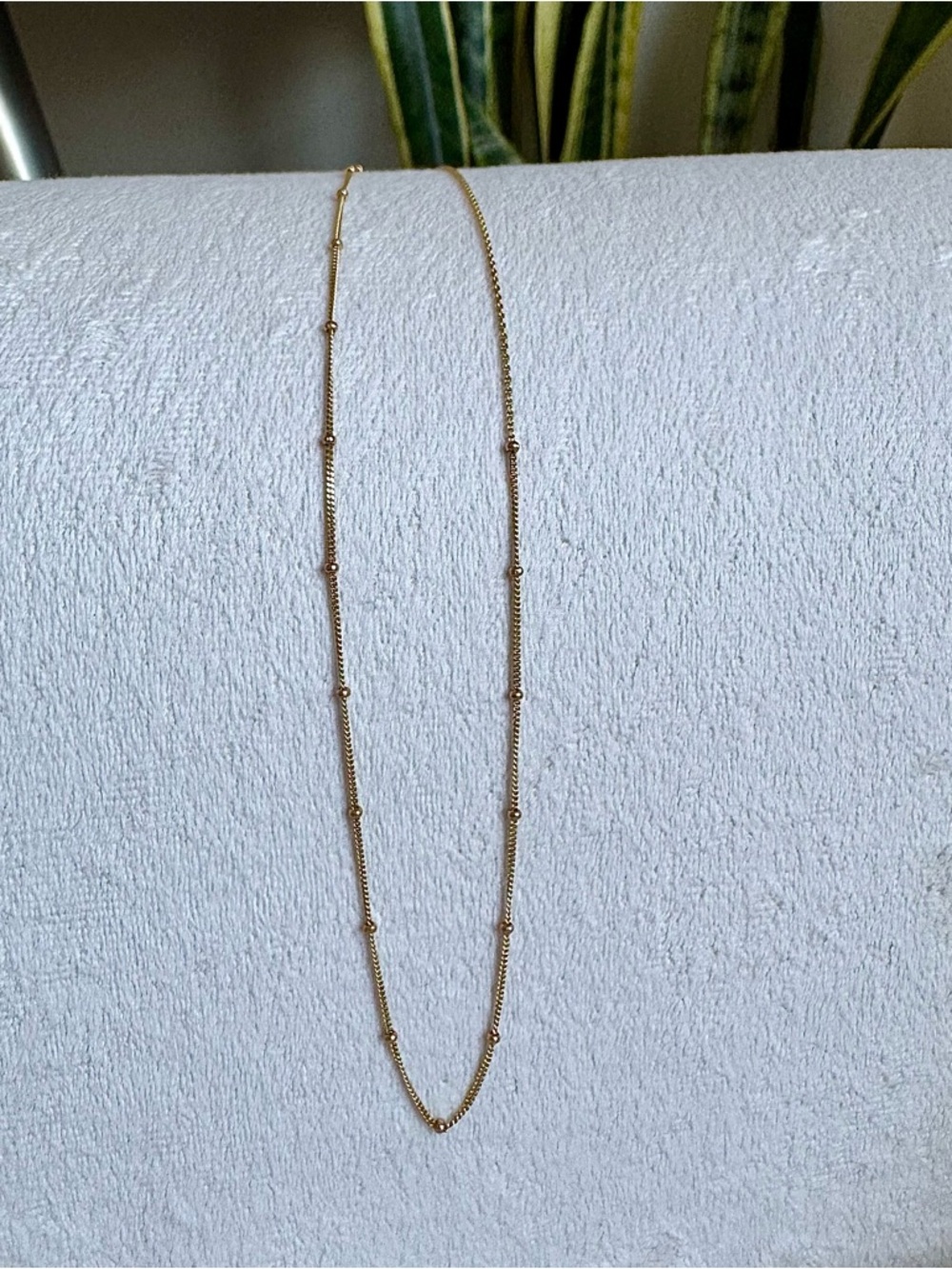 Gold Beaded Solid 14K Yellow Gold Necklace